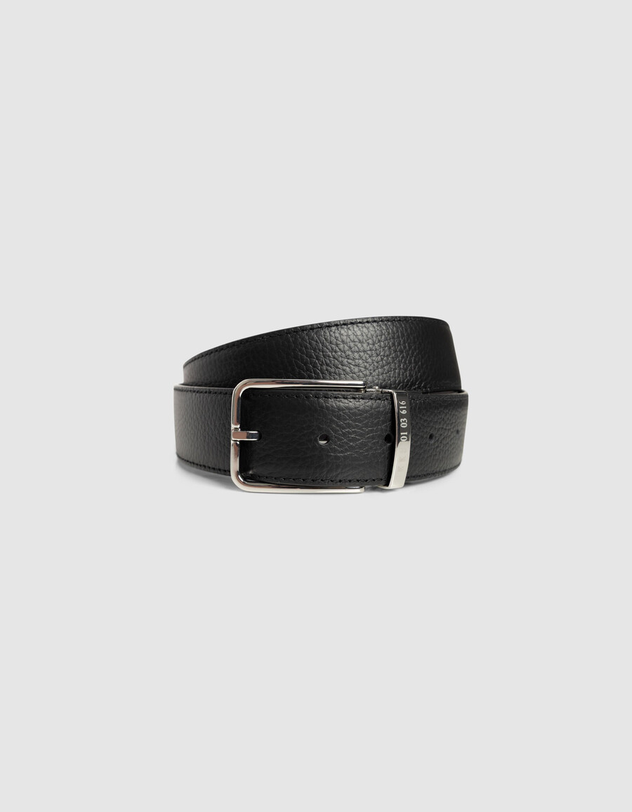 cintura reversibile in pelle nera e marrone da uomo