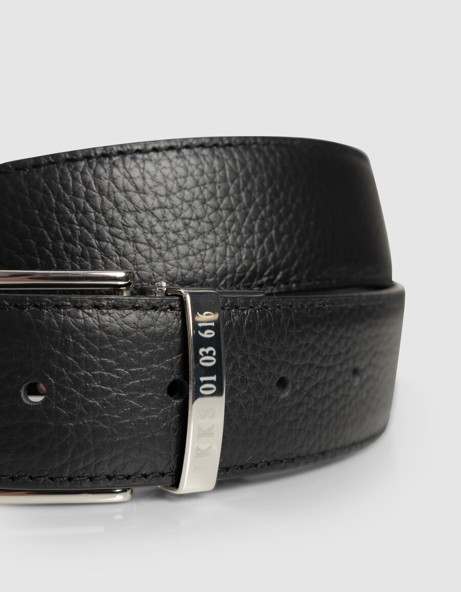 cintura reversibile in pelle nera e marrone da uomo