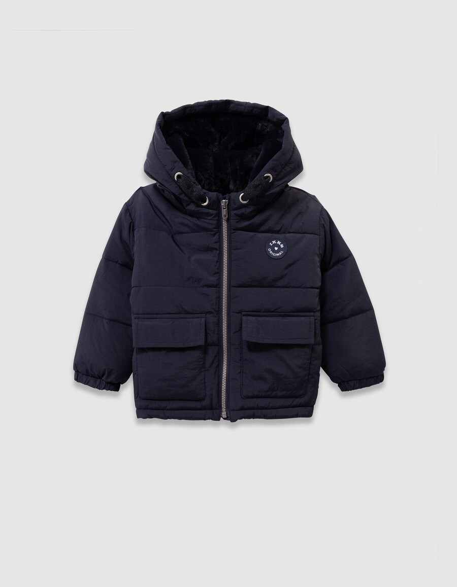 giacca blu navy e gilet écru 2 in 1 per ragazze