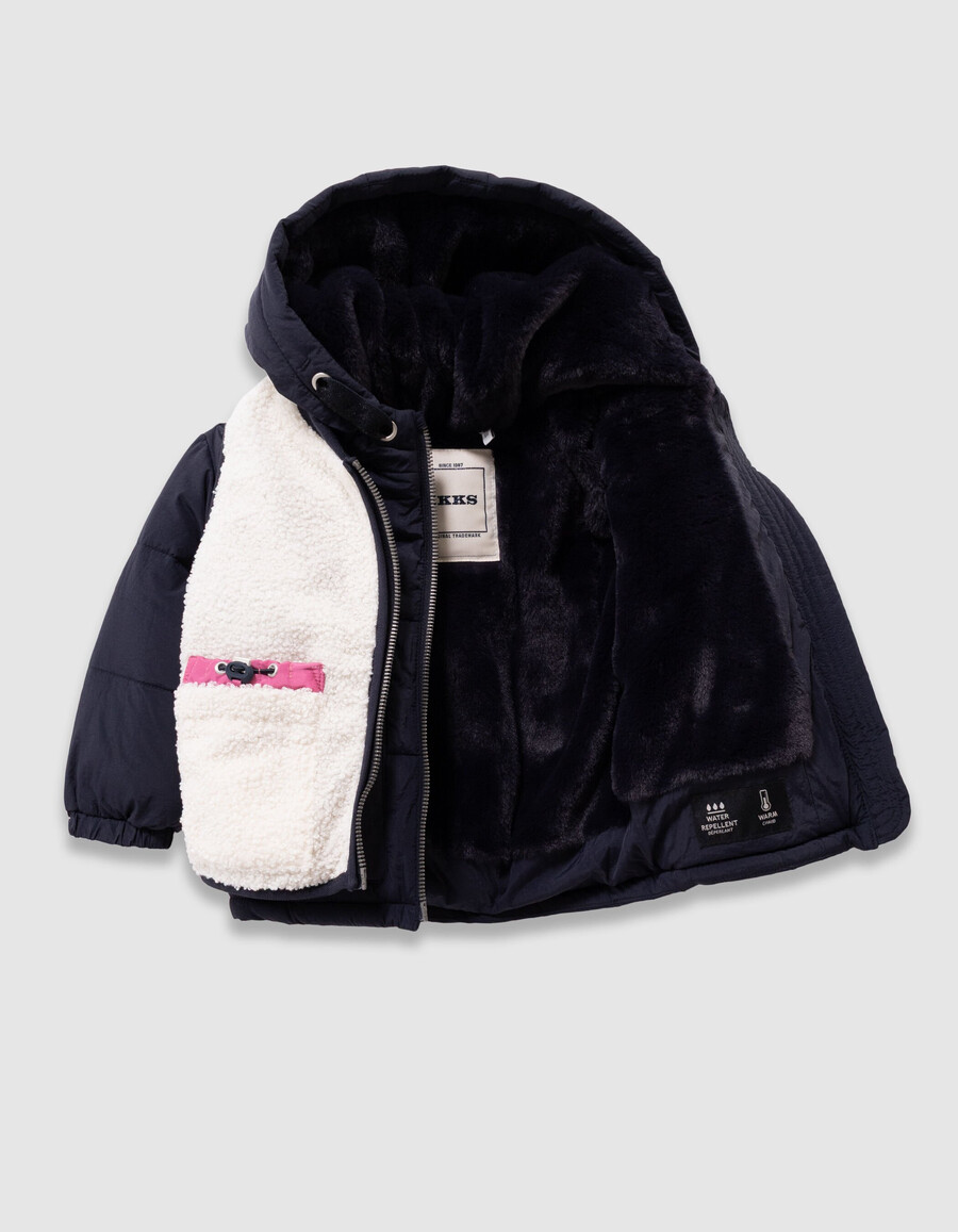 giacca blu navy e gilet écru 2 in 1 per ragazze