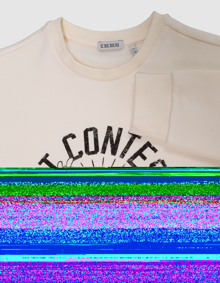 t-shirt bianca in cotone biologico per bambini slogan skateboarder