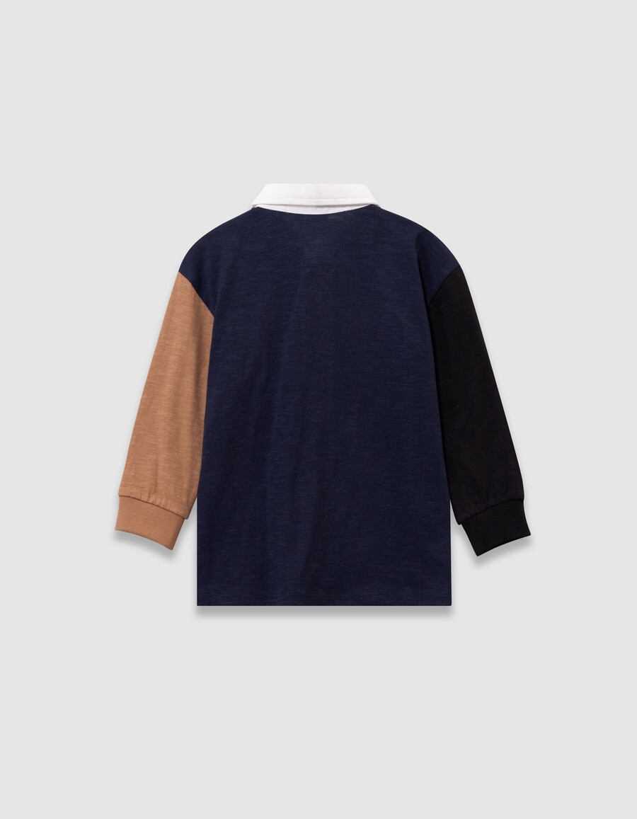polo da bambino blu navycammellonera colletto bianco numeri