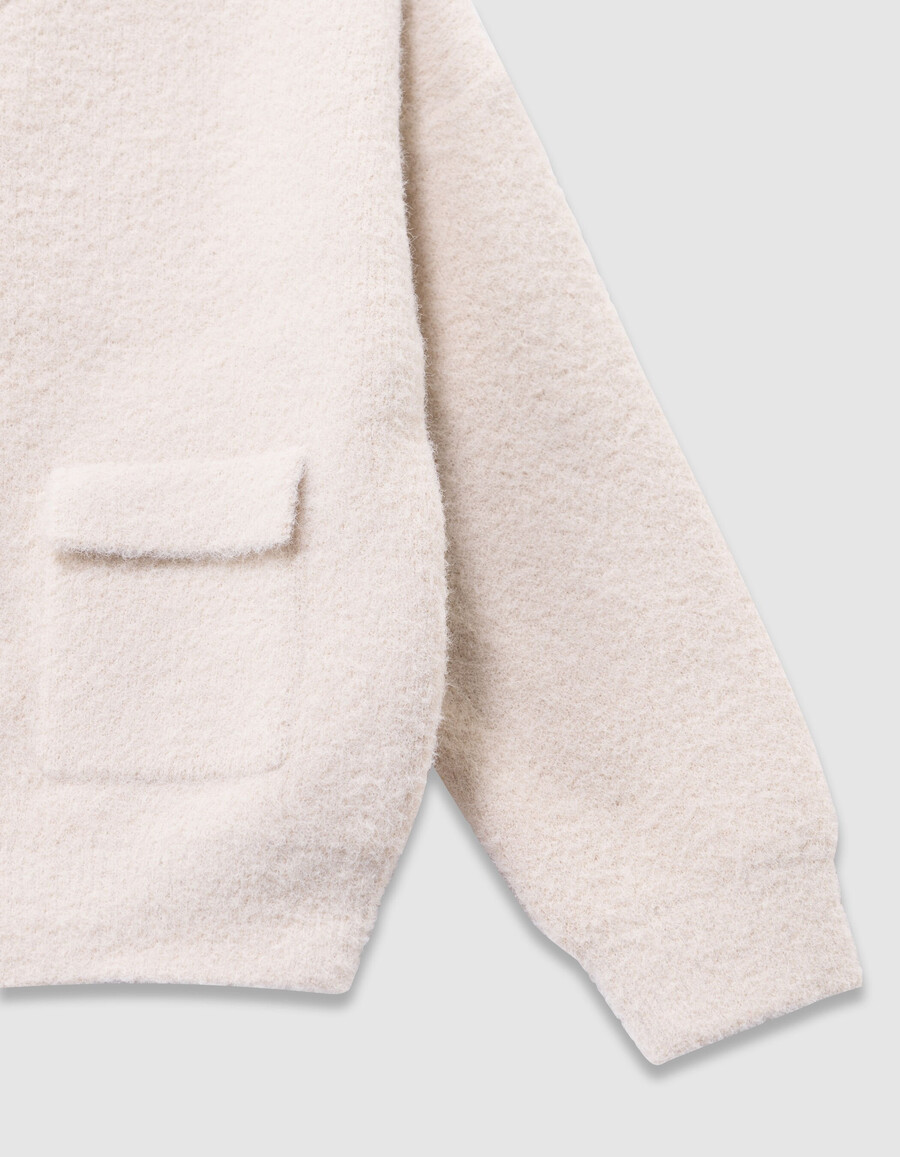 cardigan beige in maglia soffice con bottoni per bambine