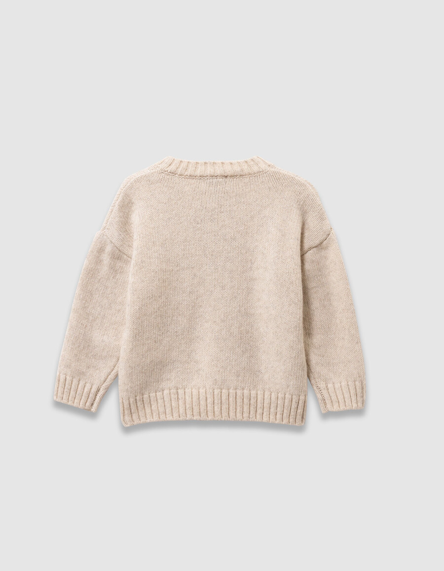 maglione grigio in maglia con colletto abbottonato per ragazzi
