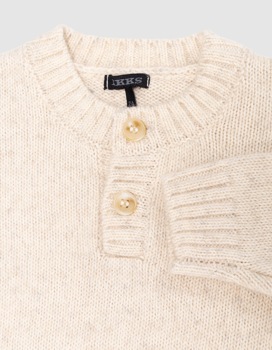 maglione grigio in maglia con colletto abbottonato per ragazzi