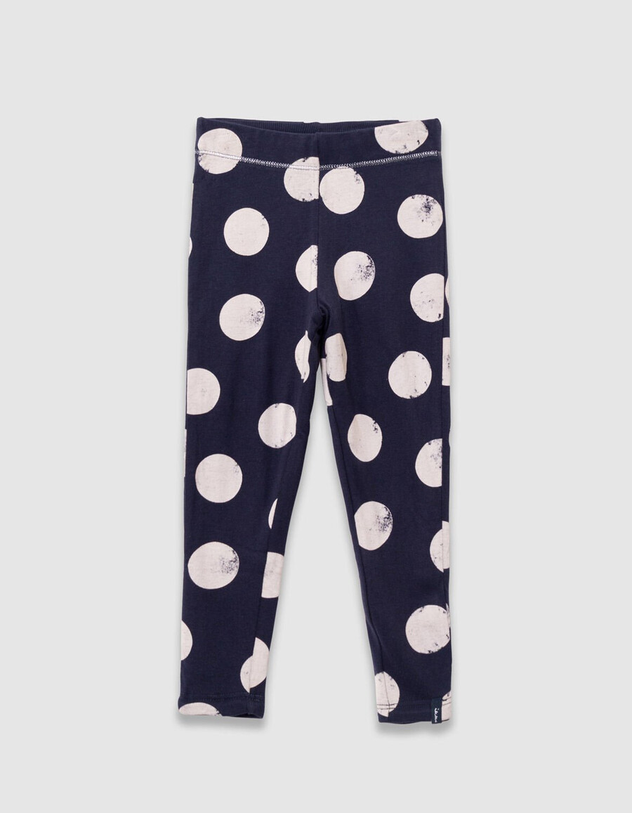 leggings reversibili a coste e pois blu navy xl per bambine