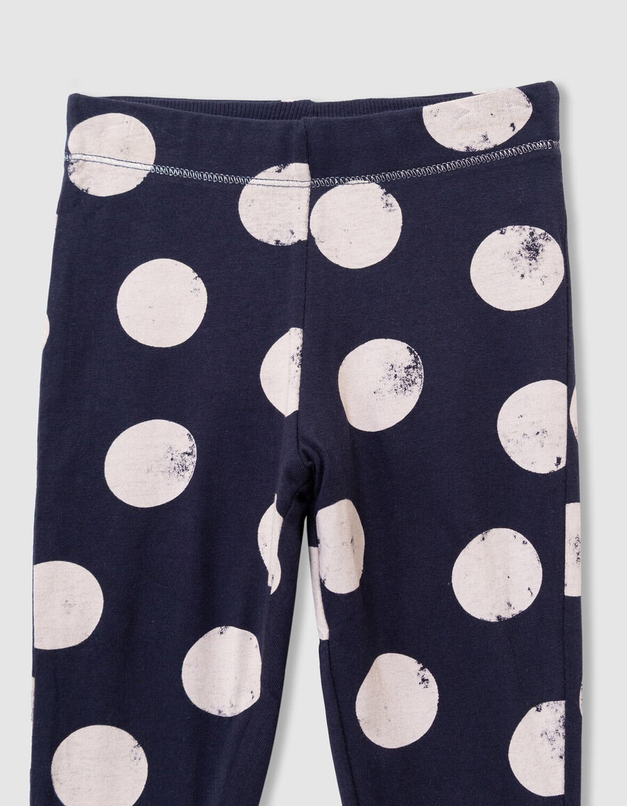 leggings reversibili a coste e pois blu navy xl per bambine
