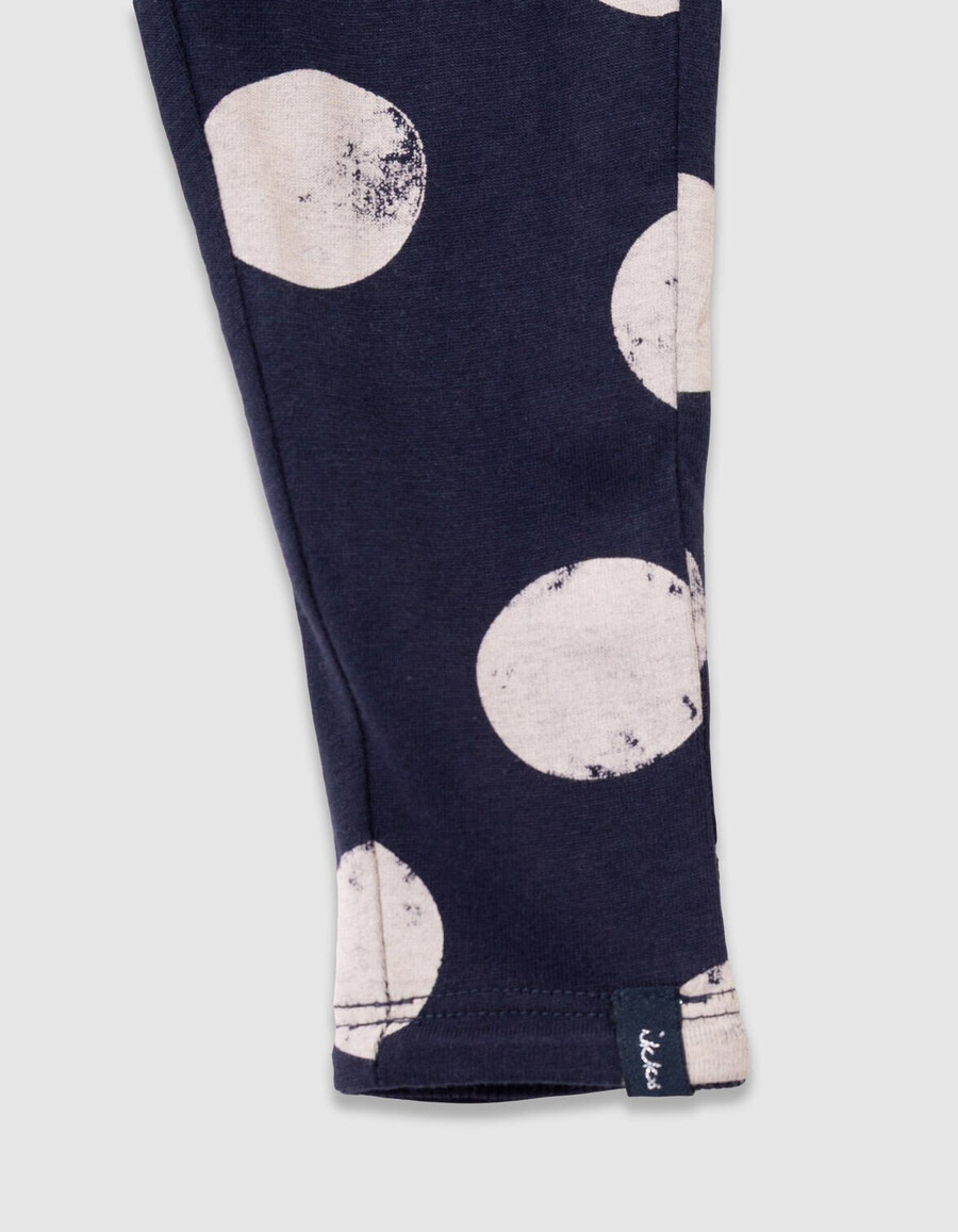 leggings reversibili a coste e pois blu navy xl per bambine