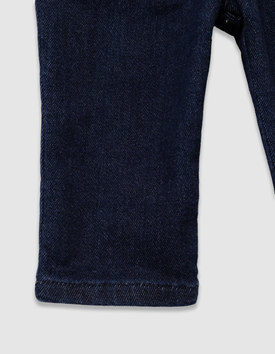 jeans con cintura in pied de poule blu navy per bambine