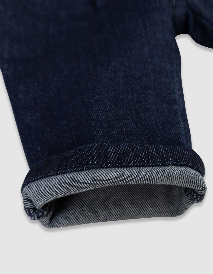 jeans con cintura in pied de poule blu navy per bambine