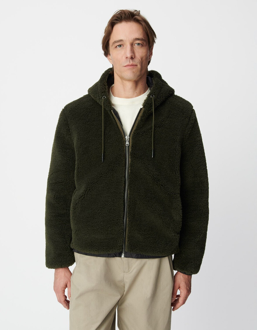 sottogiacca da uomo in sherpa color kaki
