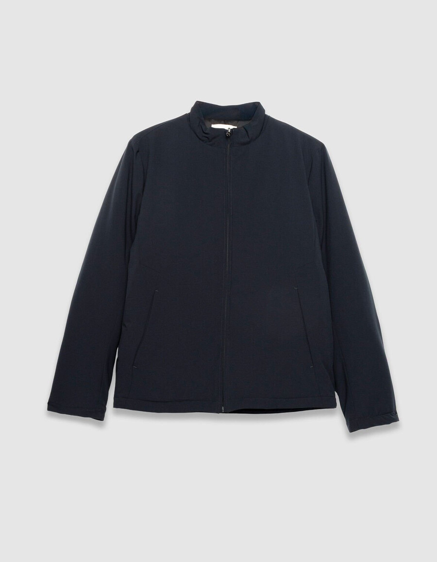 giacca leggera imbottita con collo alto blu navy da uomo