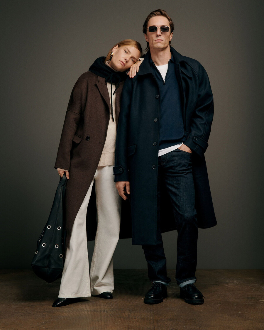 cappotto lungo blu navy da uomo