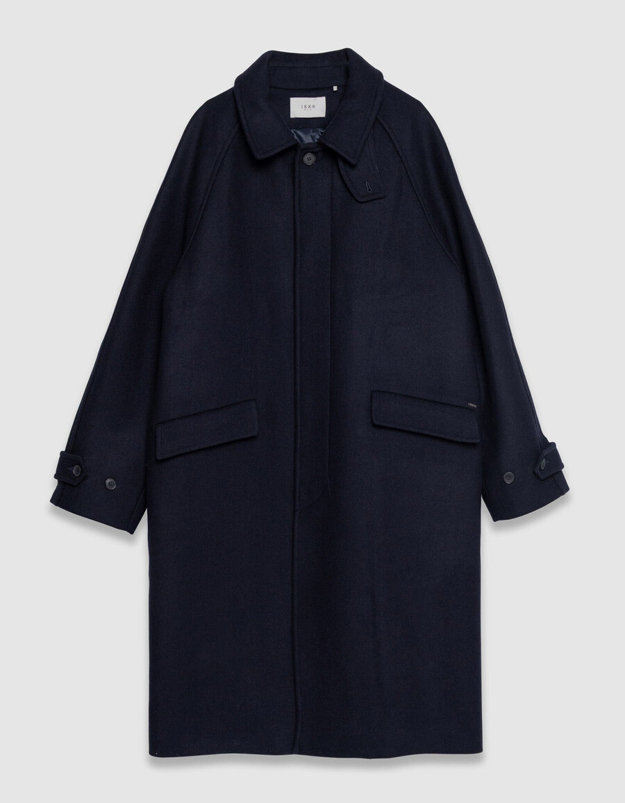 cappotto lungo blu navy da uomo