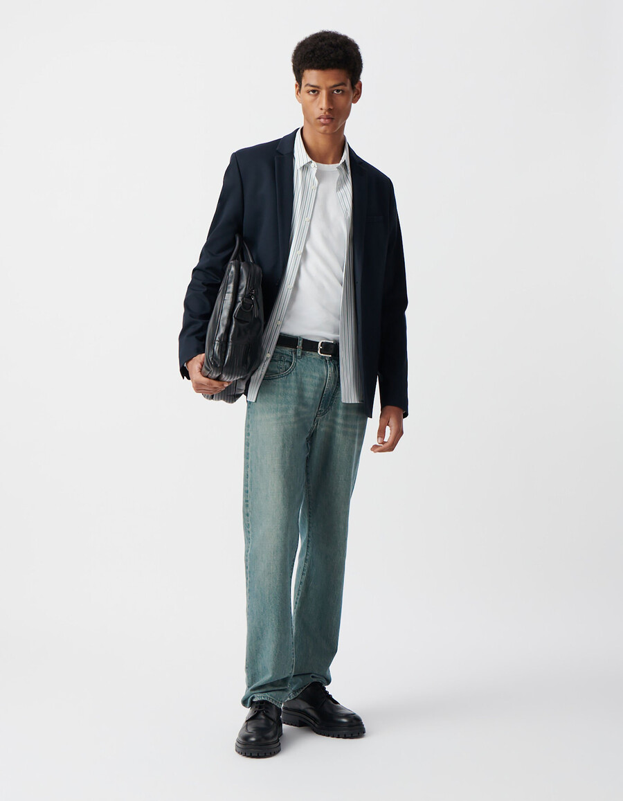 giacca da uomo in interlock blu navy