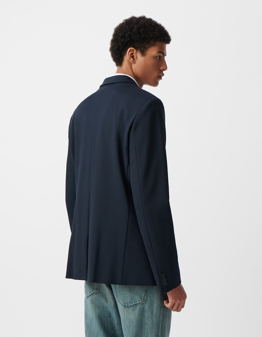 giacca da uomo in interlock blu navy