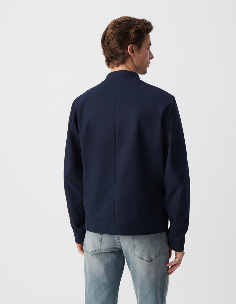 giacca da uomo con colletto con bottoni a pressione blu navy