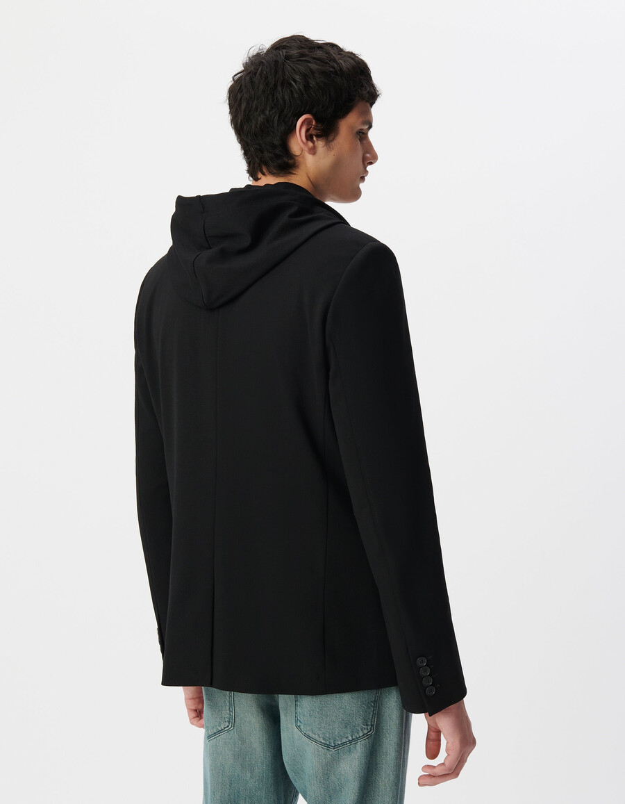giacca nera da uomo in interlock con fodera staccabile