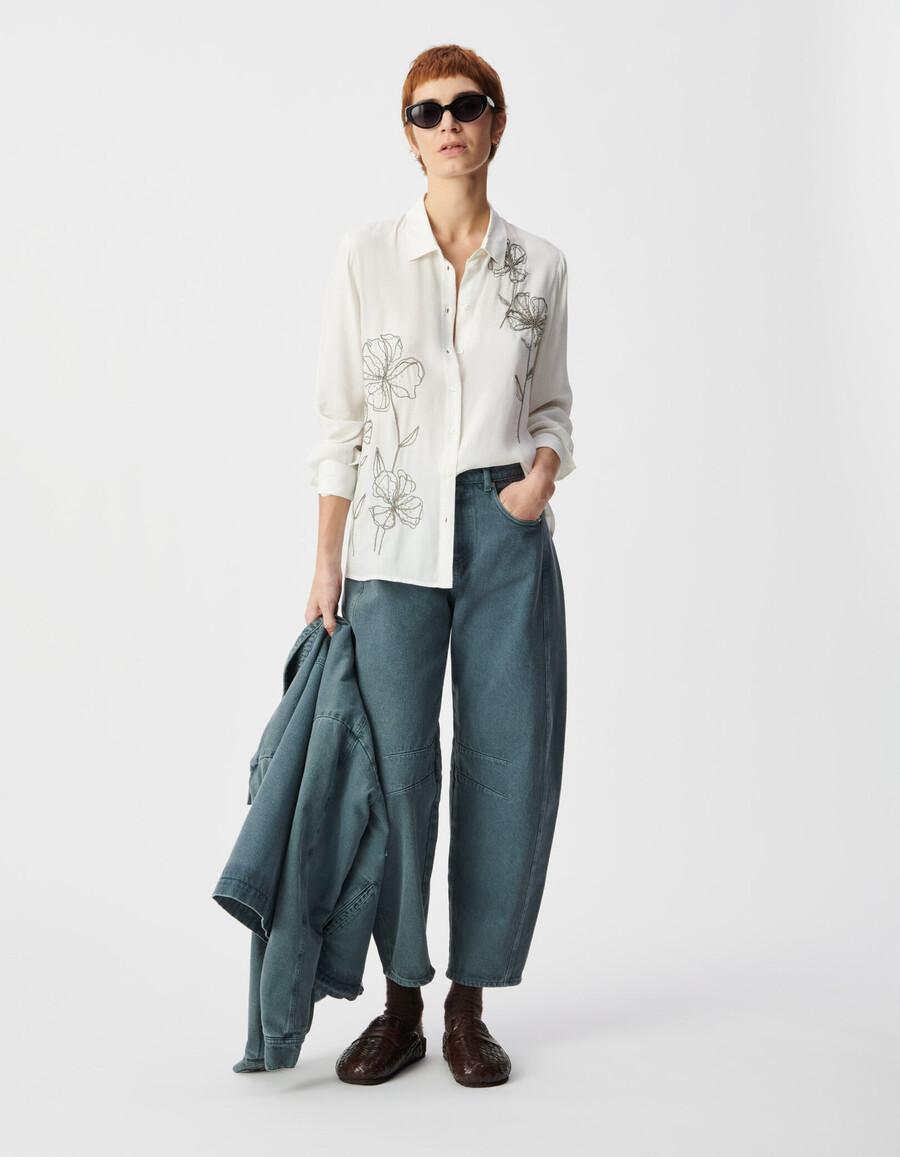 camicia ricamata per donna