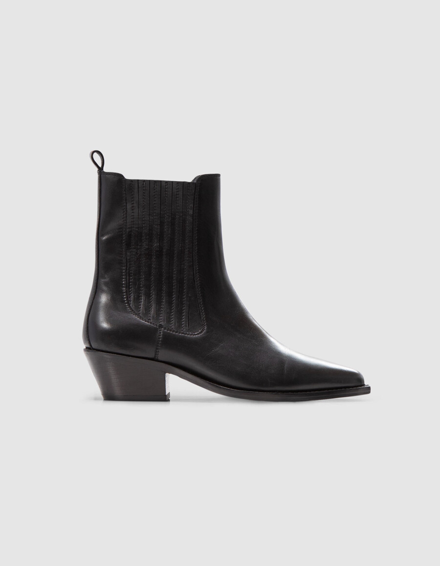 stivaletti chelsea in pelle nera spirit santiag da donna