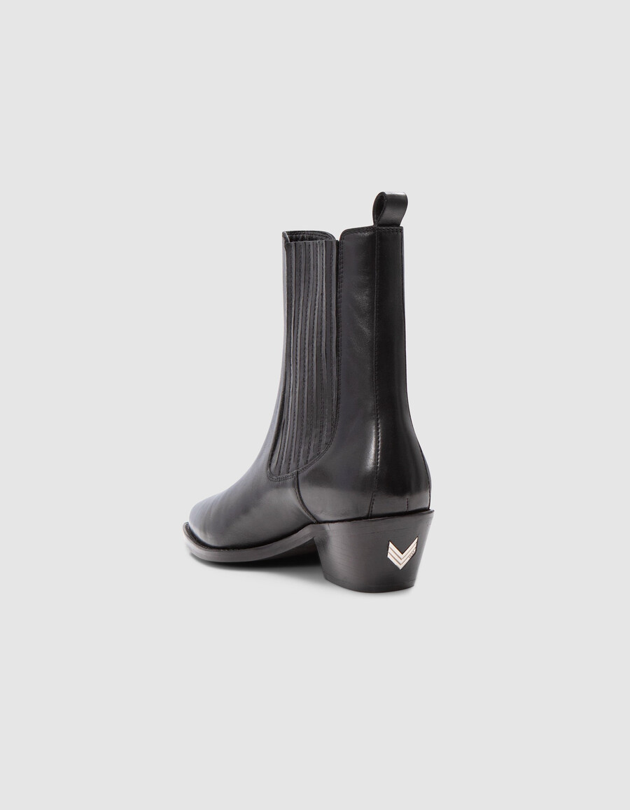 stivaletti chelsea in pelle nera spirit santiag da donna