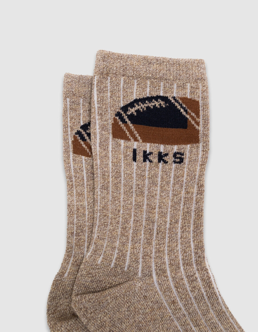 calzini blu navy écru e beige per bambini
