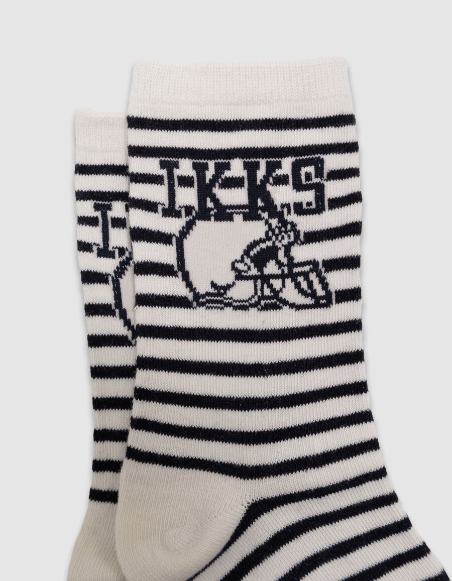calzini blu navy écru e beige per bambini