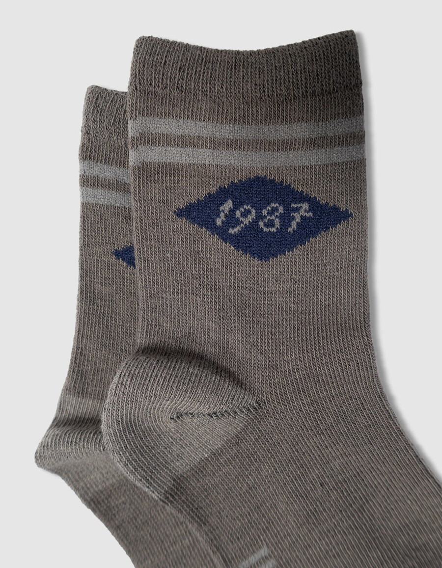 calzini blu e grigio cachi per bambini