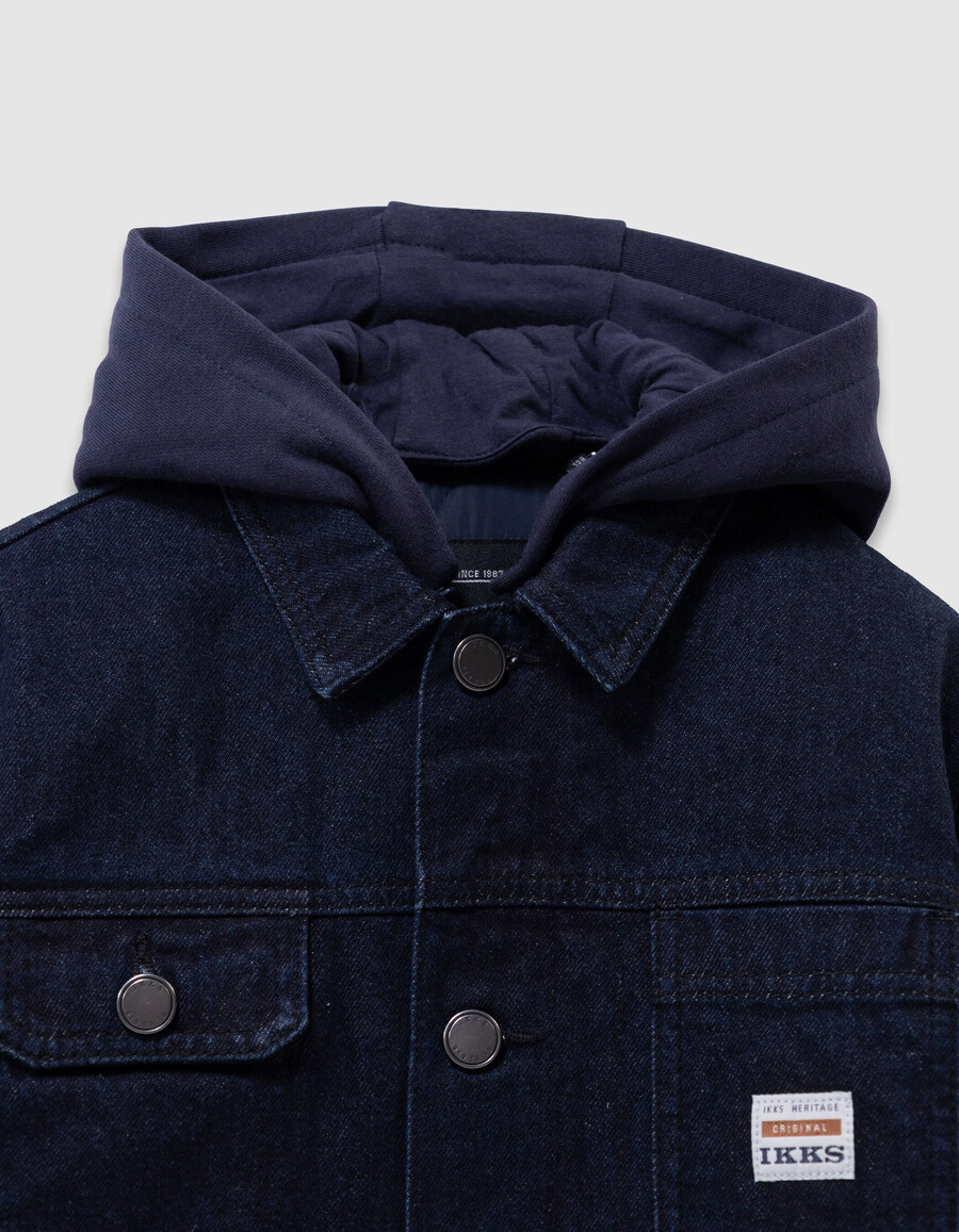 giacca da lavoro in denim grezzo per ragazzi