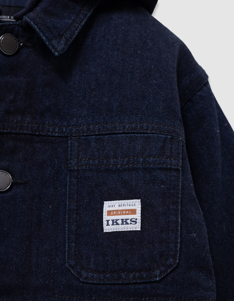 giacca da lavoro in denim grezzo per ragazzi