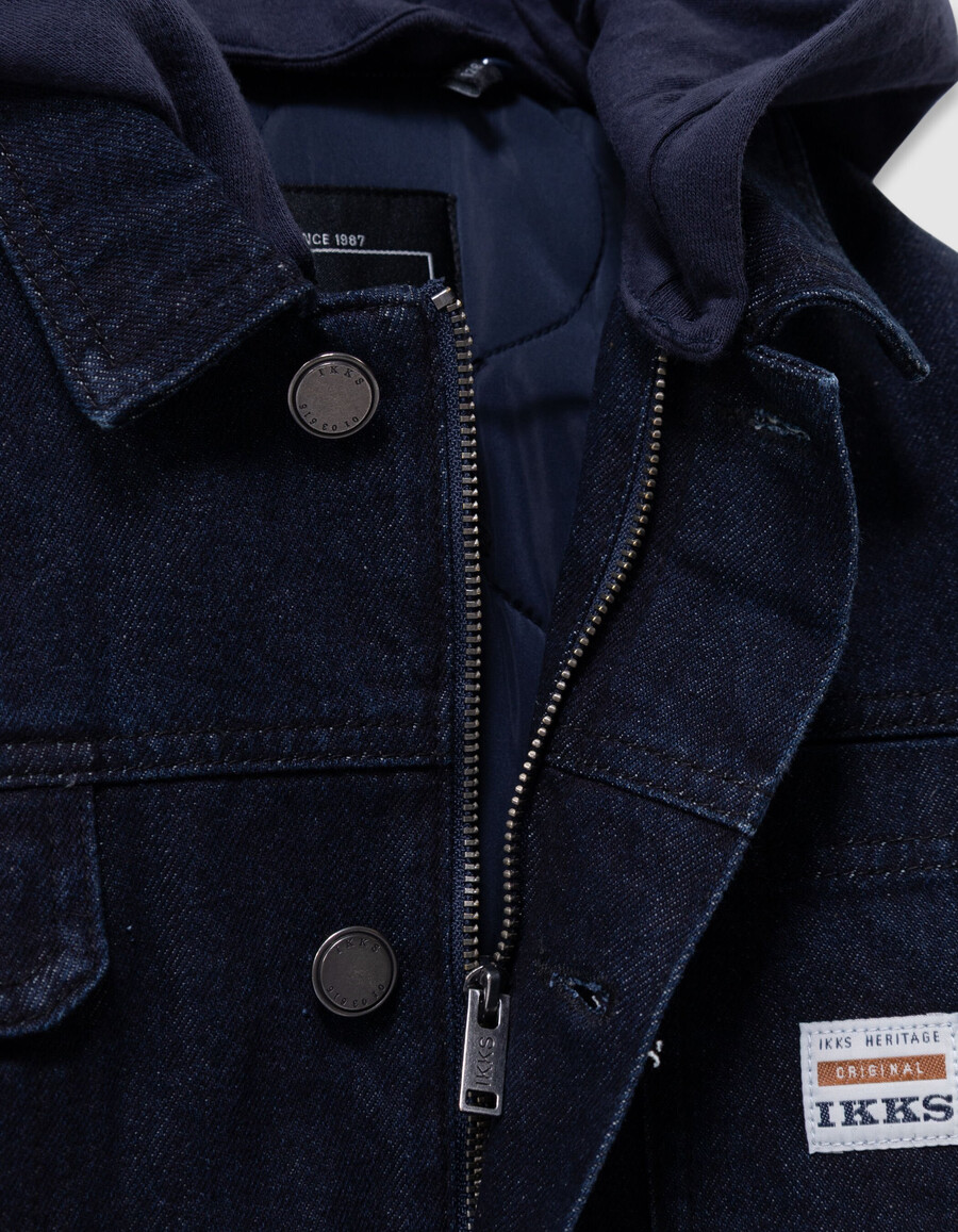 giacca da lavoro in denim grezzo per ragazzi