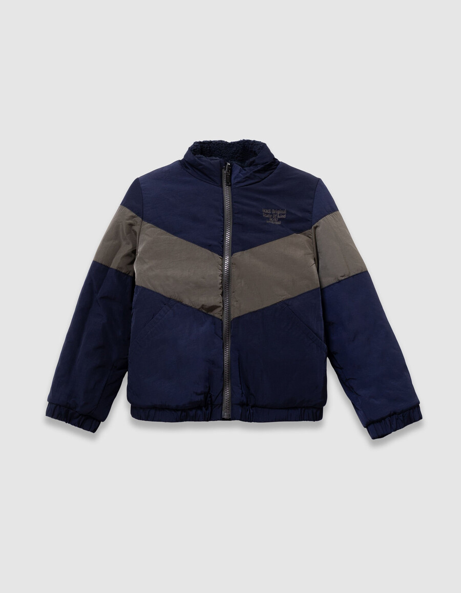 parka kaki 3 in 1 e giacca imbottita reversibile per bambini