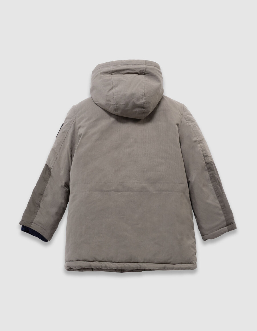 parka kaki 3 in 1 e giacca imbottita reversibile per bambini