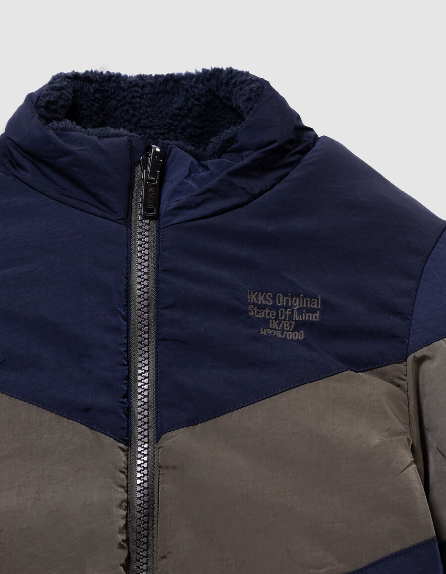 parka kaki 3 in 1 e giacca imbottita reversibile per bambini