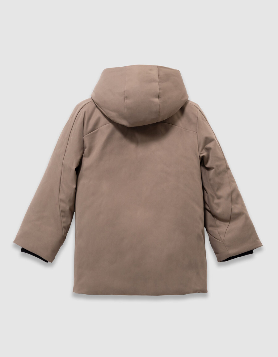 parka beige 2 in 1 e giacca imbottita senza maniche per bambini