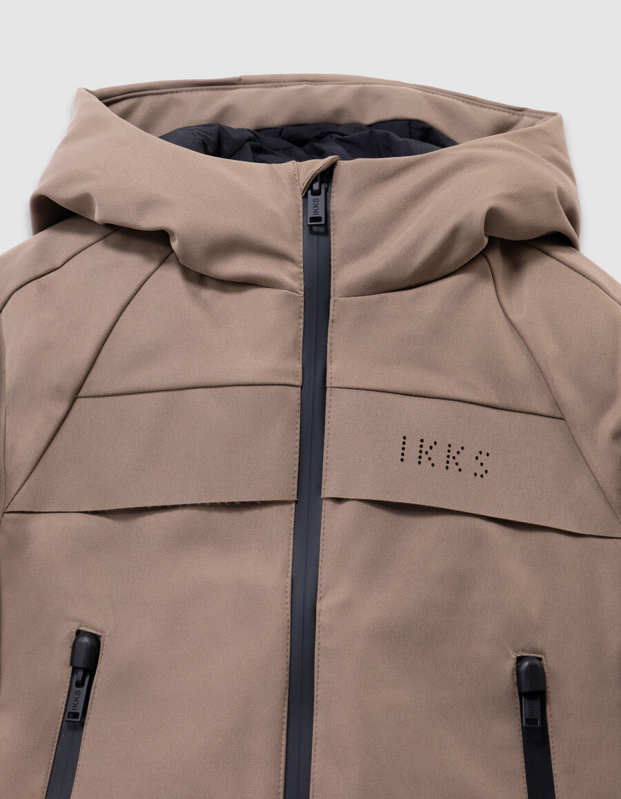 parka beige 2 in 1 e giacca imbottita senza maniche per bambini