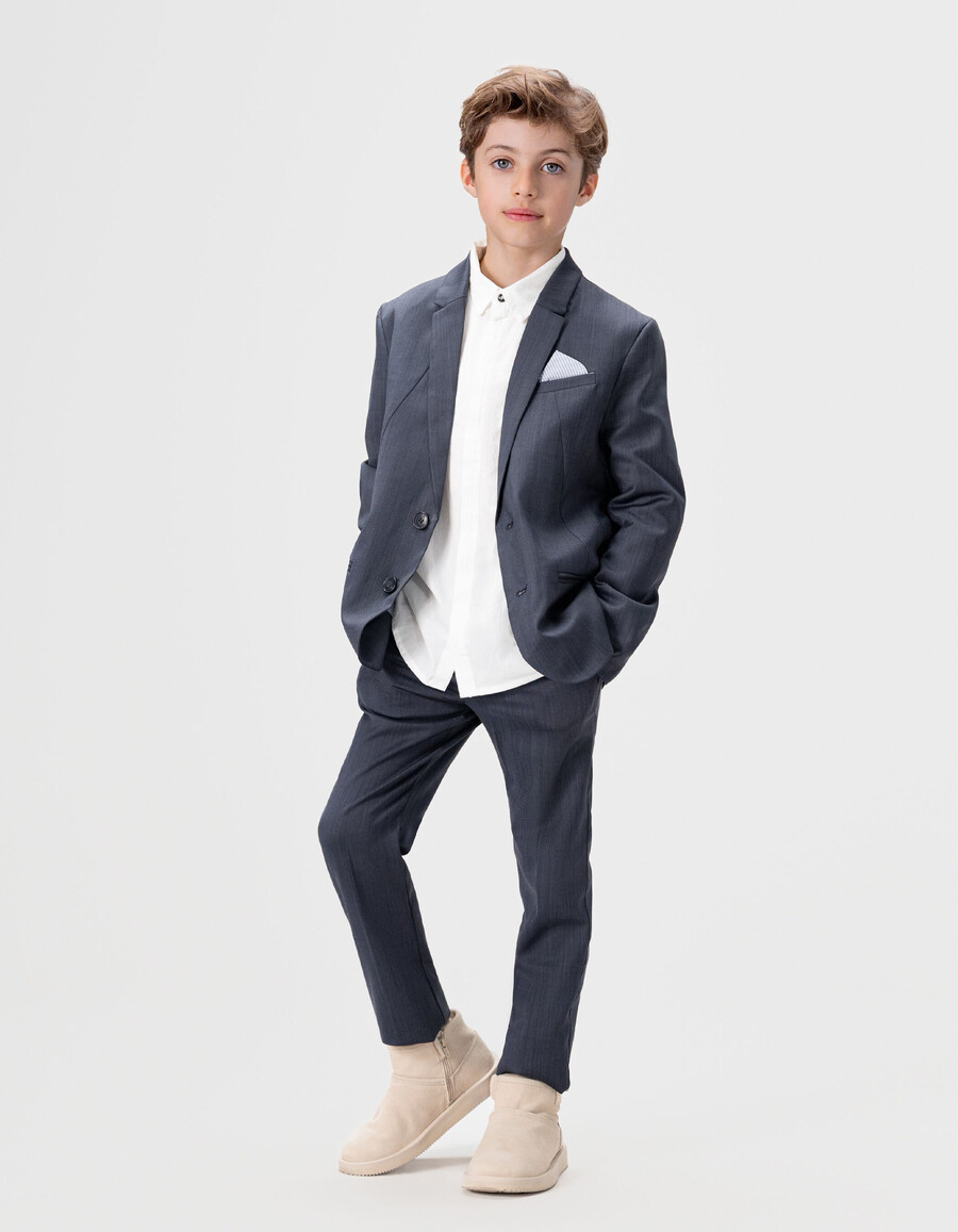 giacca da abito blu navy per ragazzi