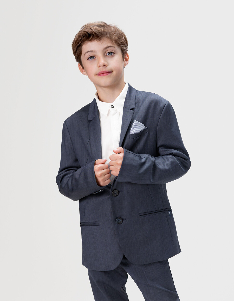 giacca da abito blu navy per ragazzi