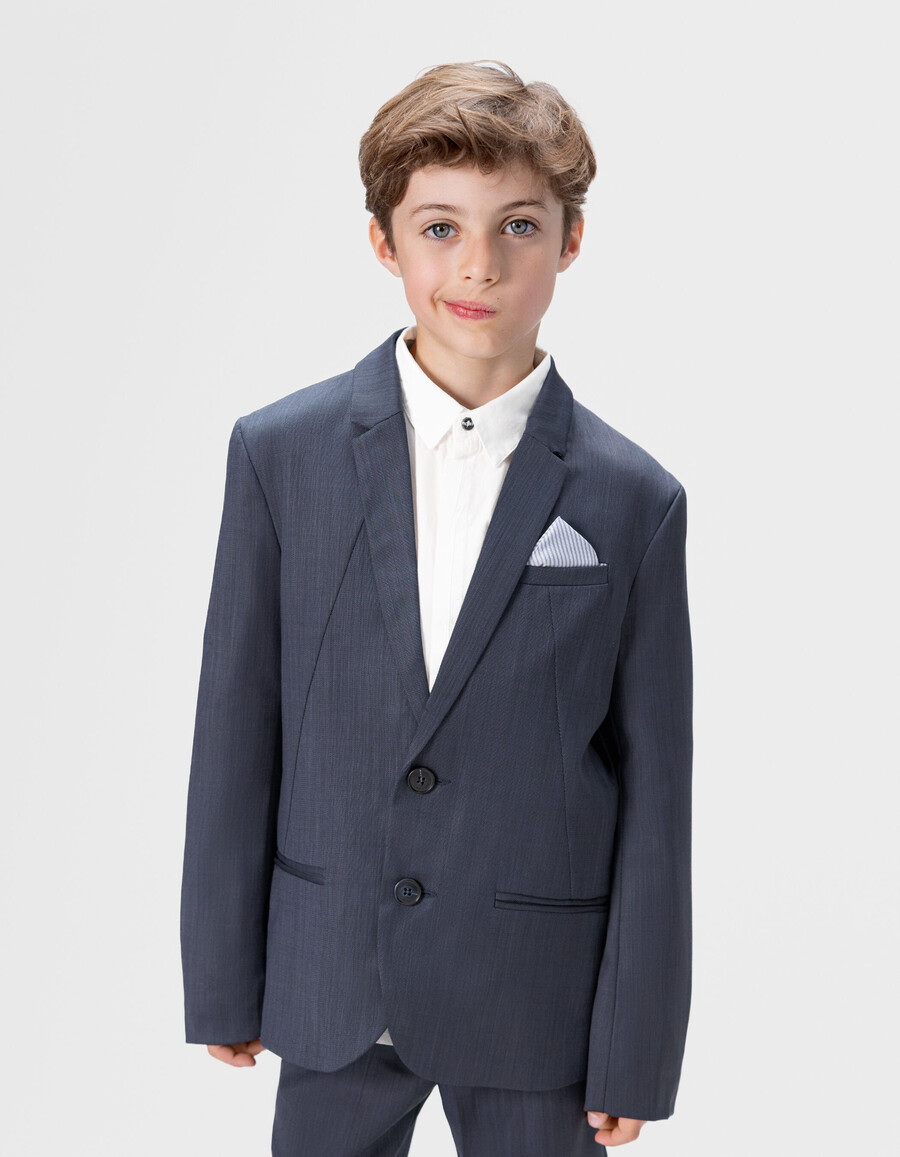 giacca da abito blu navy per ragazzi