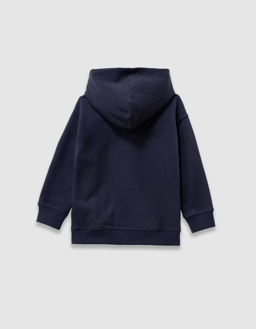 felpa con cappuccio blu navy da bambino con immagine lenticolare