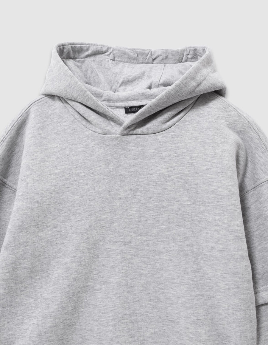 felpa con cappuccio grigia da ragazzo con immagine xl sul retro