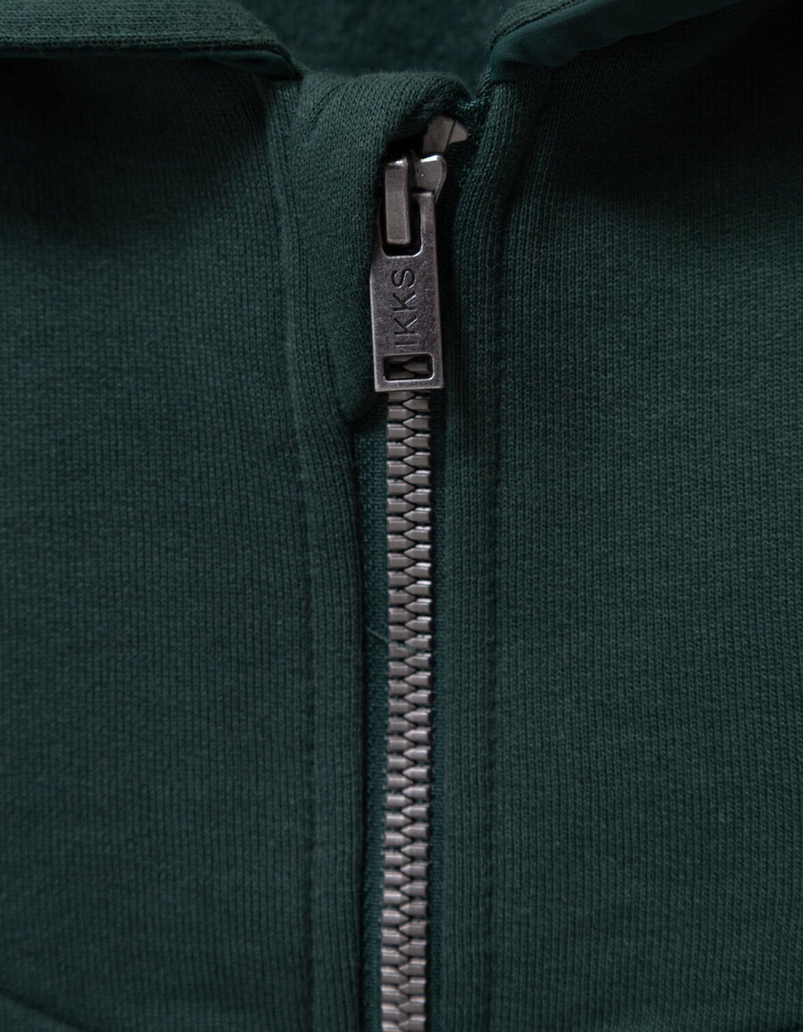 cardigan verde con cappuccio e cerniera per bambini