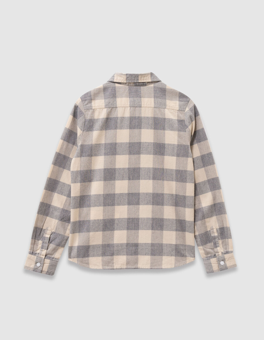 camicia a quadri in velluto grigio-blu per ragazzi