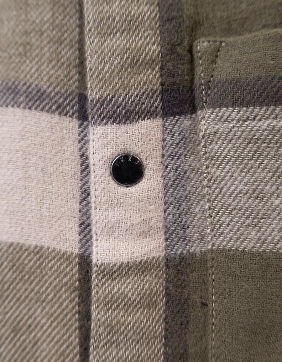 camicia a quadri beige e cachi per ragazzi