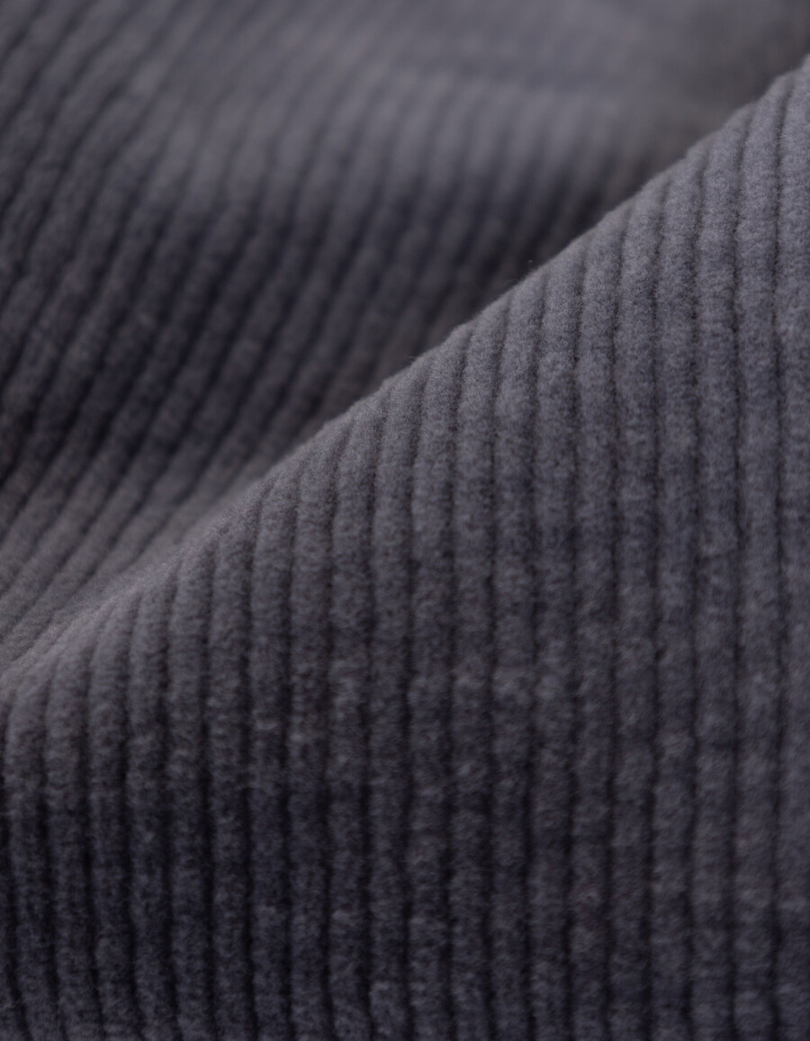 camicia da bambino in velluto a coste blu con bottoni automatici