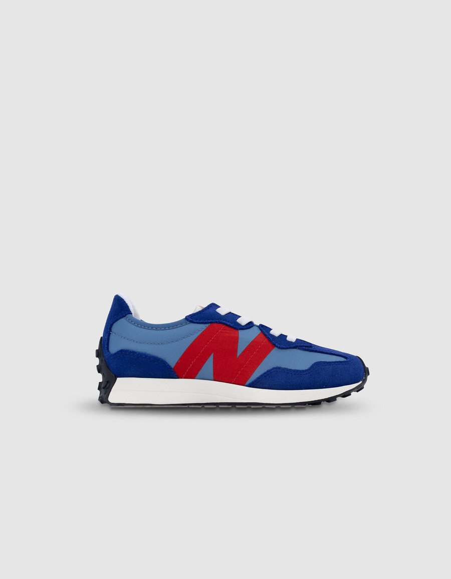 scarpe da ginnastica new balance 327 blu e rosse da ragazzo