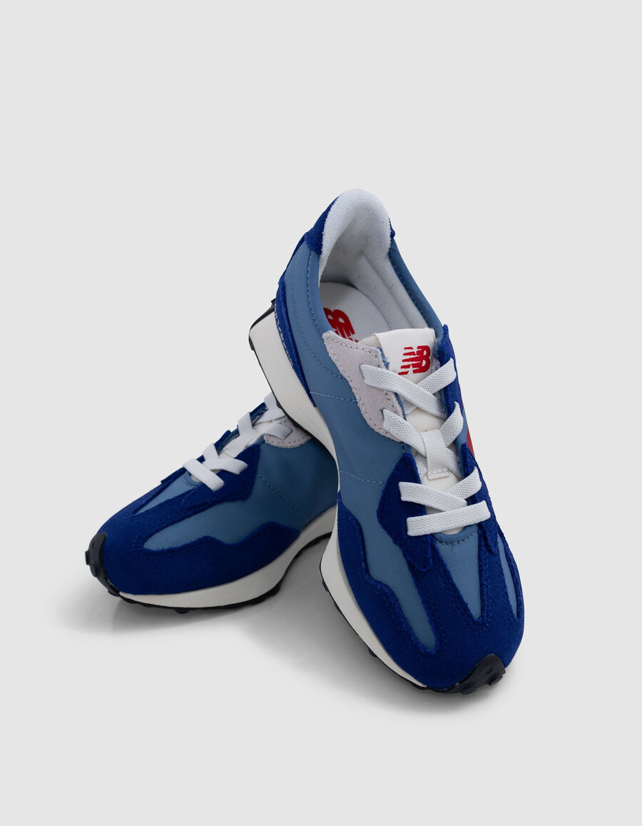 scarpe da ginnastica new balance 327 blu e rosse da ragazzo