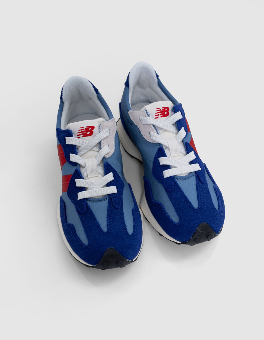 scarpe da ginnastica new balance 327 blu e rosse da ragazzo