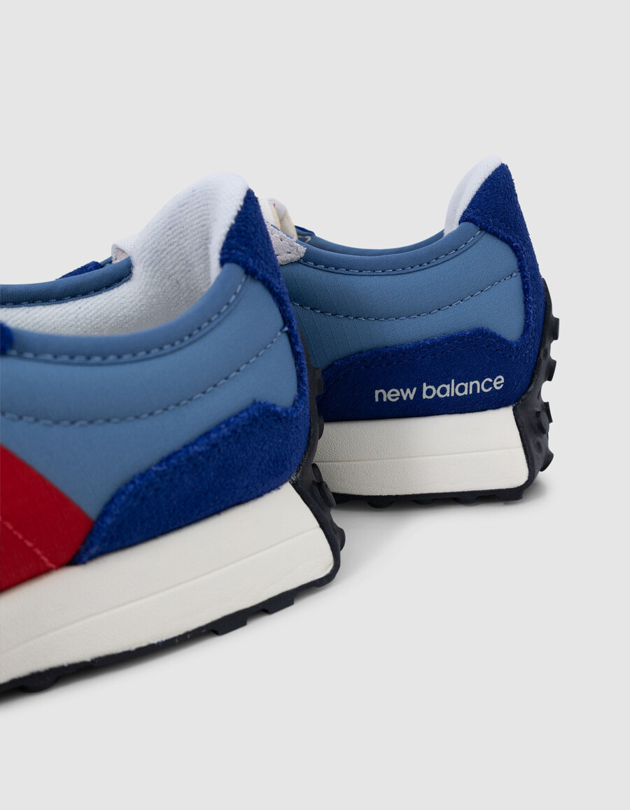 scarpe da ginnastica new balance 327 blu e rosse da ragazzo