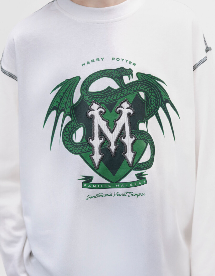 maglietta bianca in cotone biologico per bambini harry potter